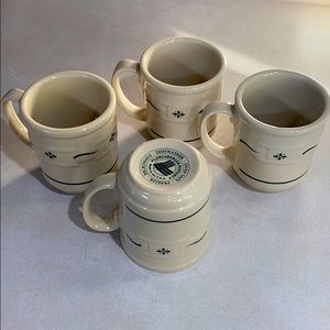 12 Oz green Longaberger mugs. Set of 4.